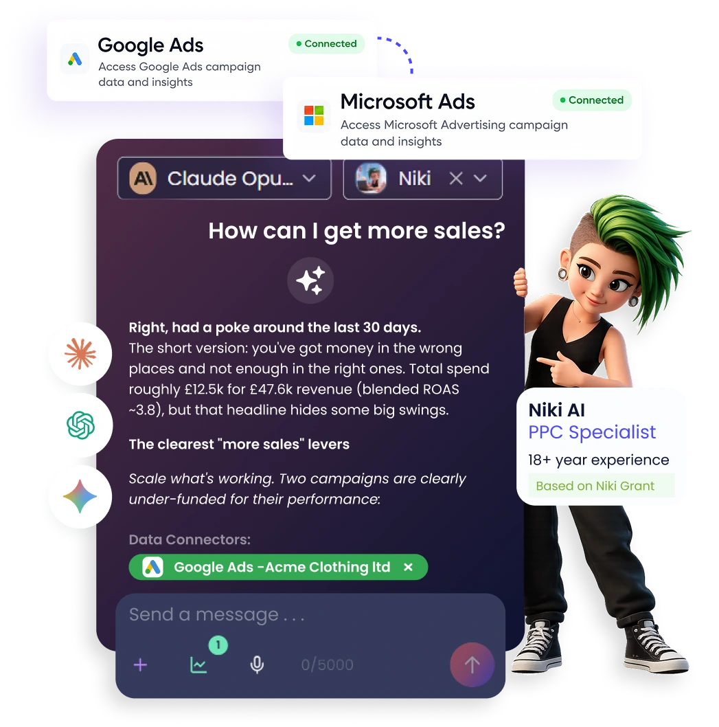 OmniAI auditing Google Ads and Microsoft Ads accounts